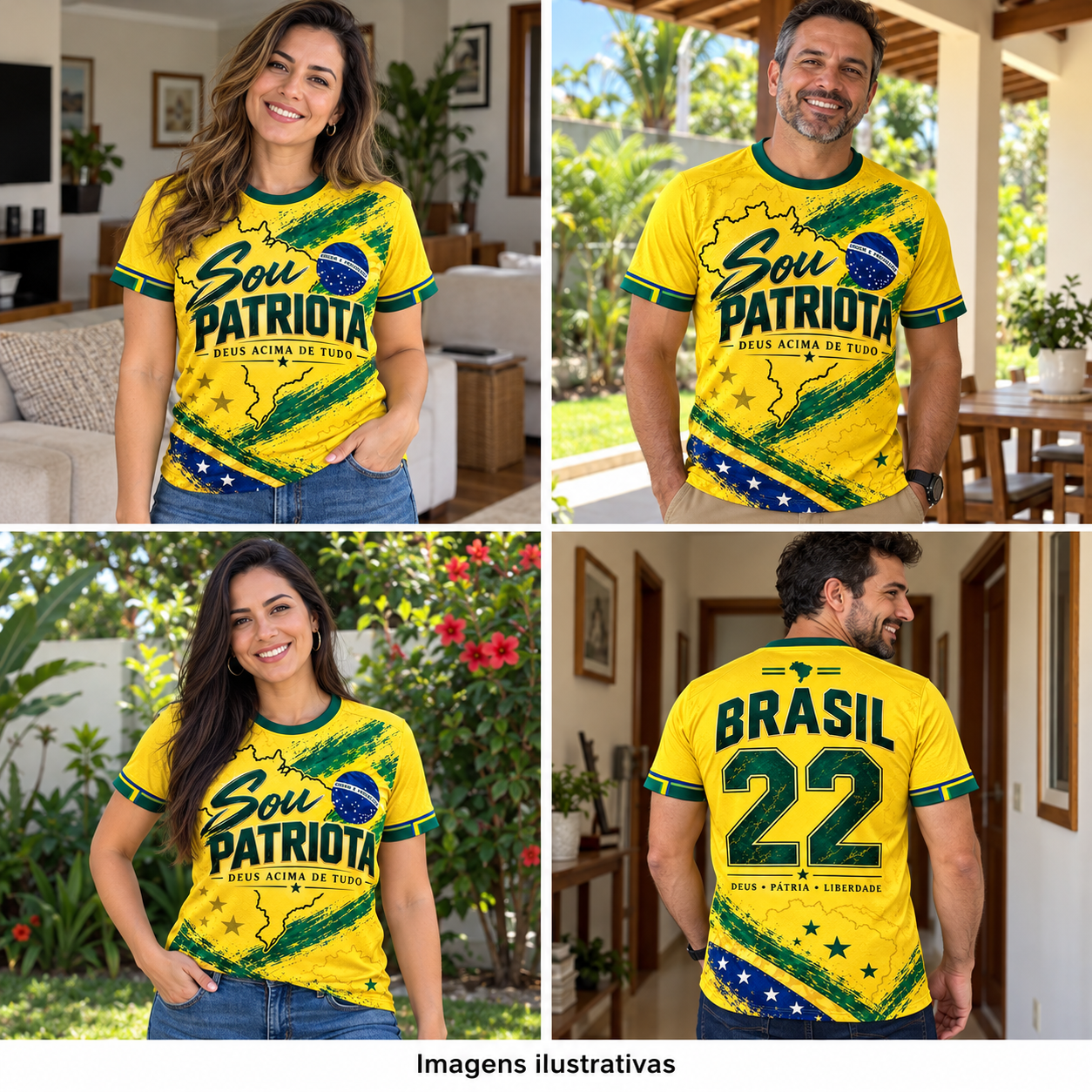 Modelos com a camisa — imagens ilustrativas